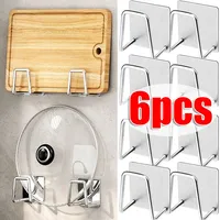 Pot Lid Holder Stainless Steel Kitchen Sink Sponges Hooks Wall Self Adhesive Drain Fast Drying Rack Household Storage Organizer