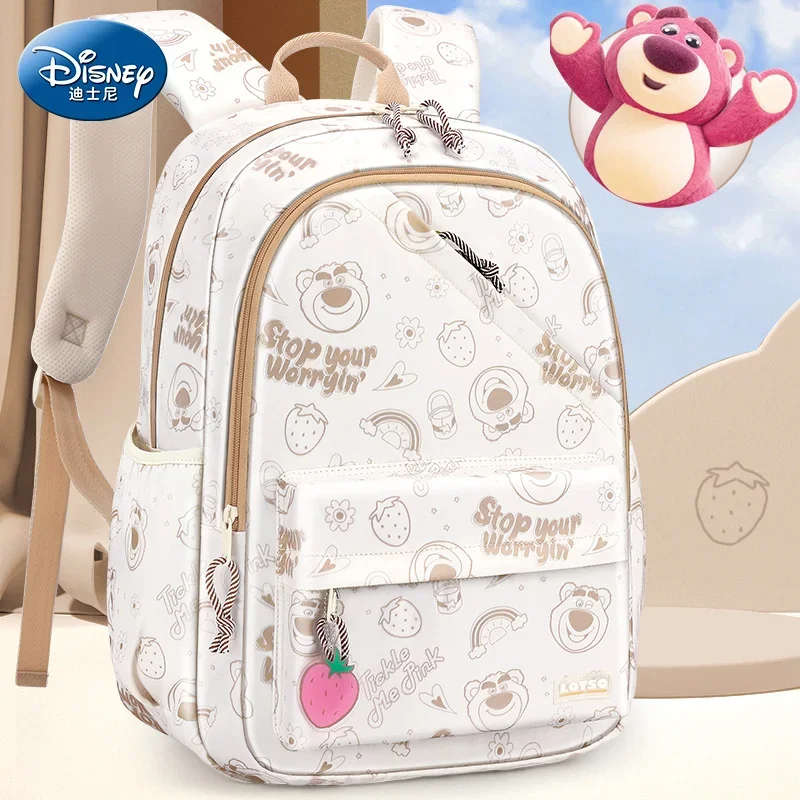 

Disney strawberry bear cute childlike student schoolbag cartoon sweet simple print lightweight large capacity backpack