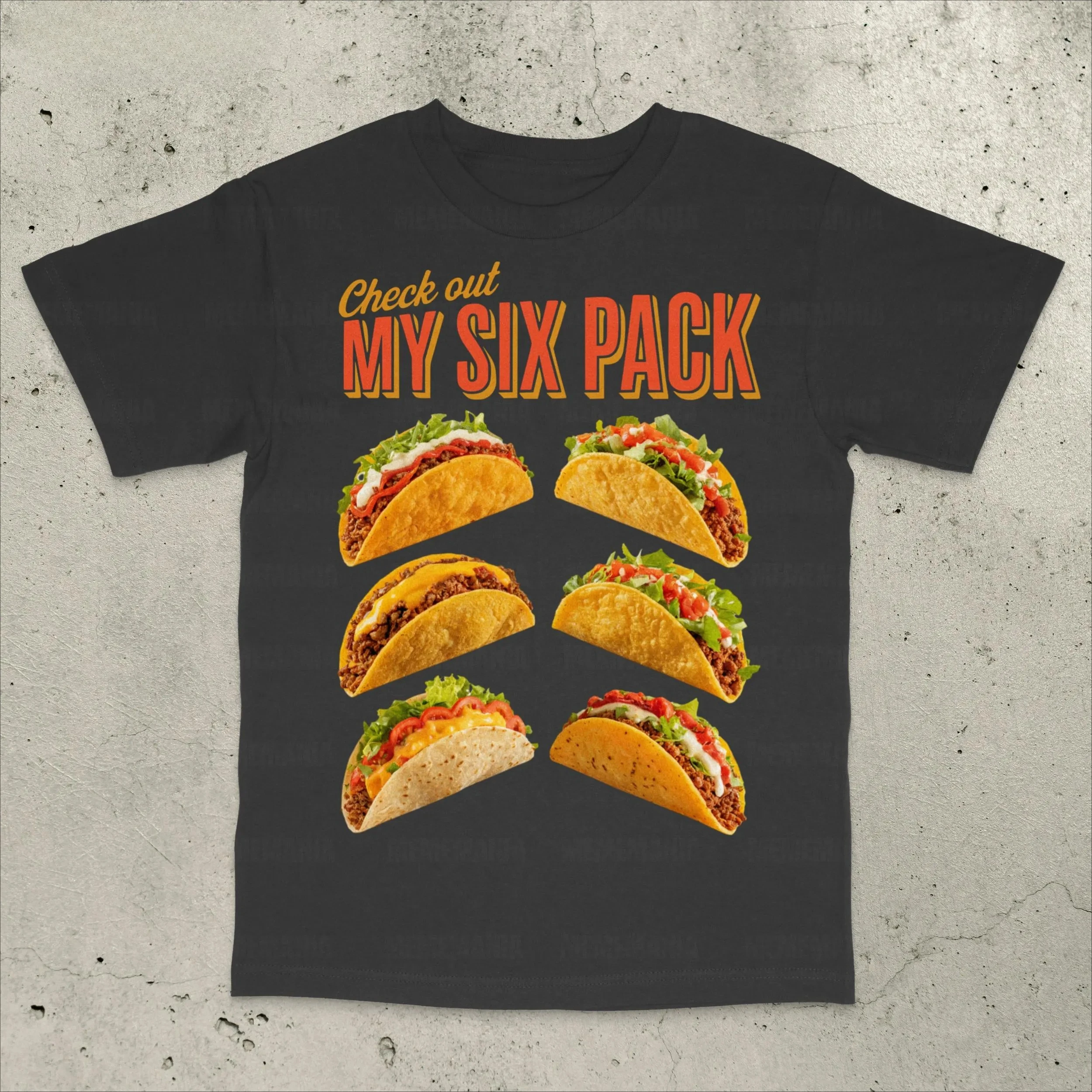 

Funny Six Pack Tacos Meme T-Shirt Men's and Women's Fashion Short Sleeve Cotton Tees Funny Shirt Summer Y2k Tops Men Clothing
