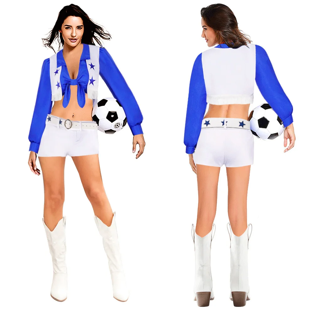 

Dallas Team Uniform Cowboys Cheerleaders Cosplay Costume Girl Woman Halloween Carnival Cosplay Dallas Customized Clothes