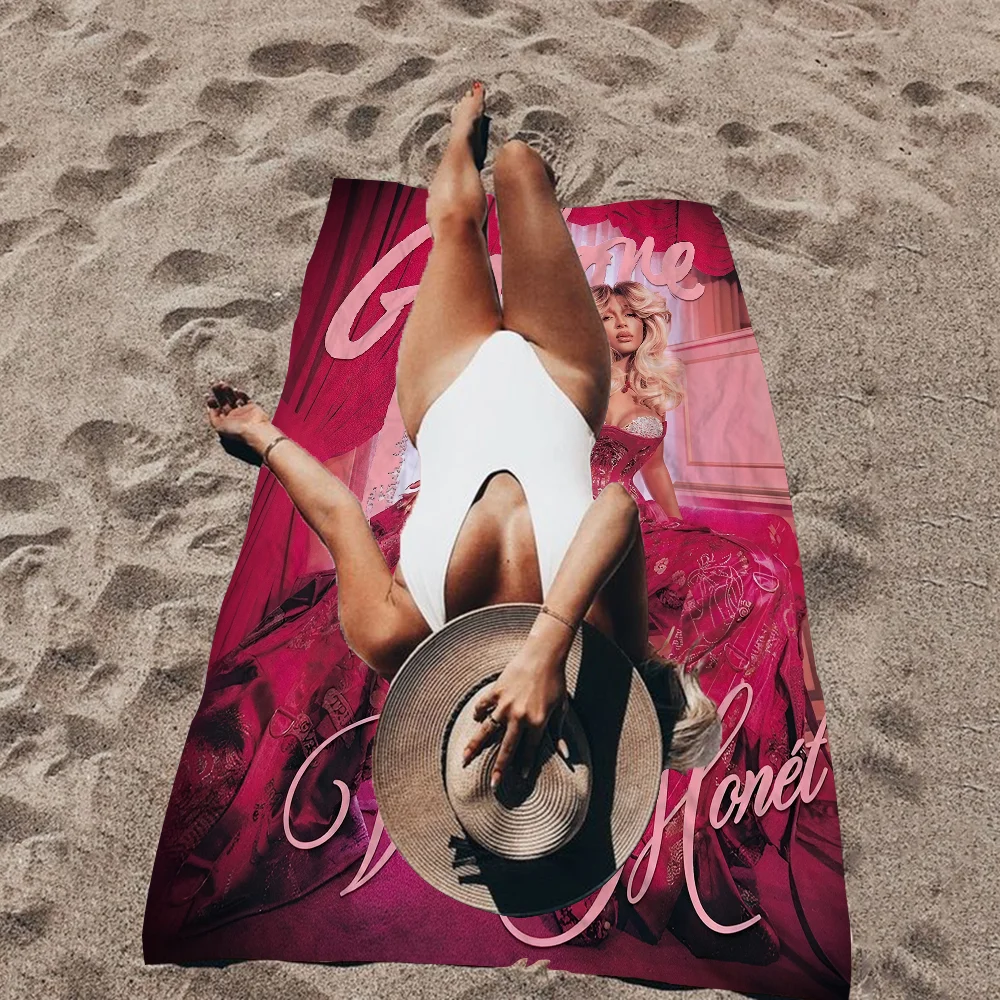 Victoria Monet Jaguar II Singer Microfiber Printed Beach Towel Mountain Climbing Beach Swimming Running Absorbent Soft Towel