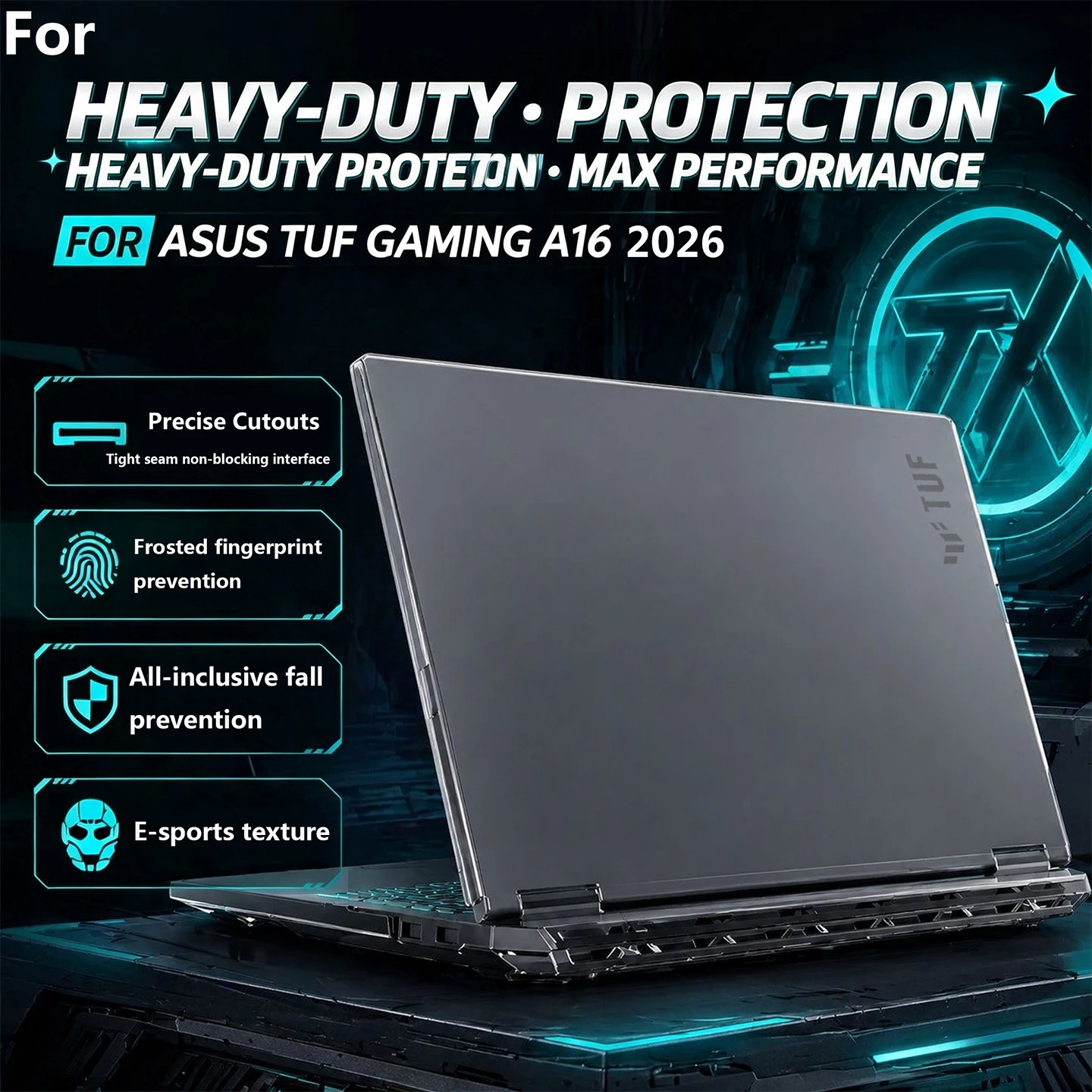 Drop Proof Full Protection Hard Case for ASUS TUF Gaming F16 2026 FX608LPG FX608LMG Wear Resistant Clear PC Notebook Shell Cover
