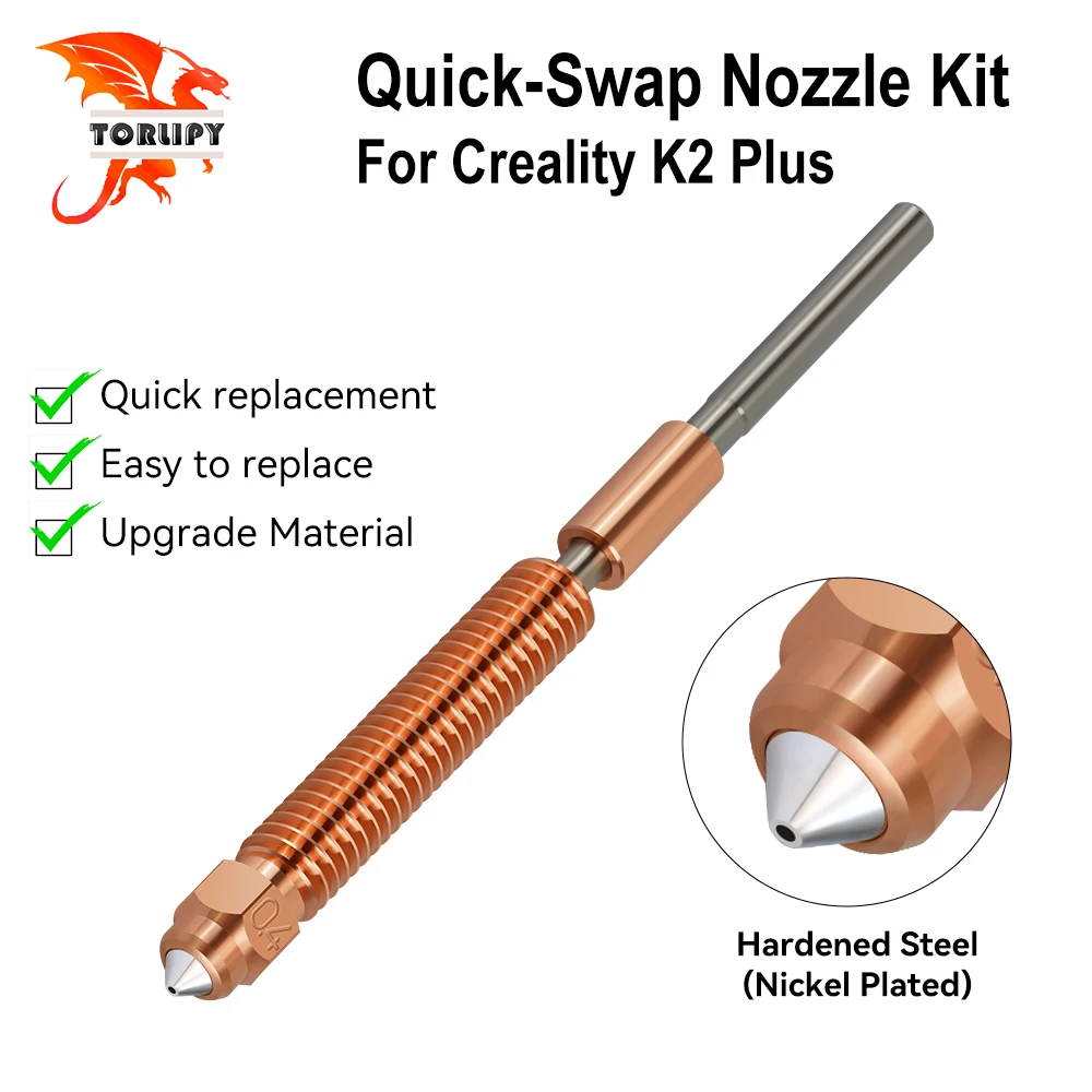 For Creality K2 Plus Nozzle Quick-Swap Nozzle Kit Hardened steel All-metal Design For Creality K2 Plus 3D Printer Accessories