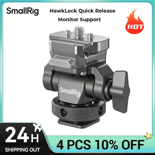 SmallRig-montaje de Monitor HawkLock de liberación rápida, soporte de Monitor con zapata fría H21, carga ajustable de 2,3 kg con riel NATO 4888