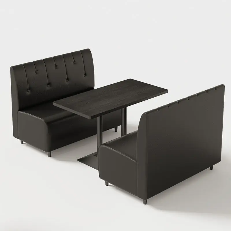 // Table And Chairs Set Black Plated Stainless Steel Legs For Restaurant Hotel Table And Chairs