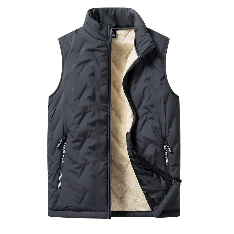 Veste en coton sans manches pour hommes, gilet décontracté, multifonctionnel, grande taille, chaud, debout, mode automne et hiver