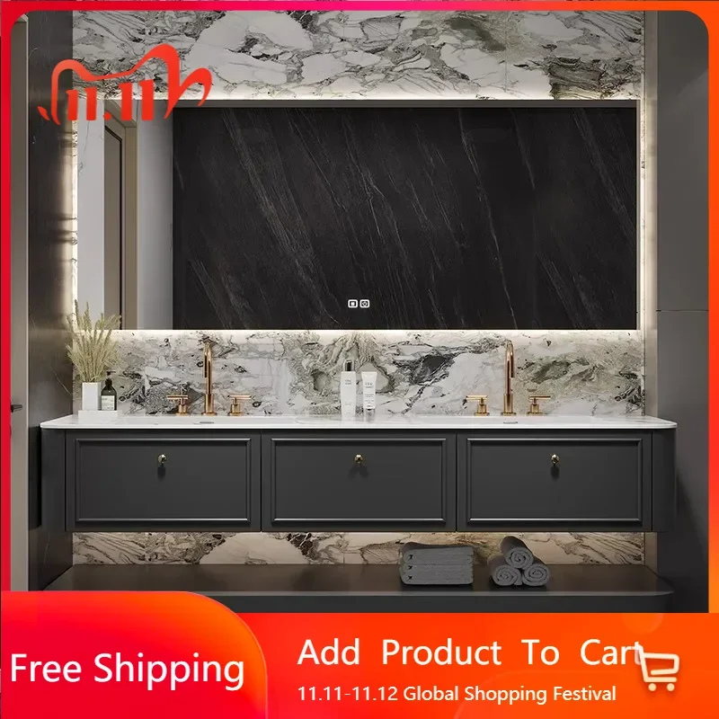 

Display American Bathroom Cabinets Integrated Ceramic Washbasin Modern Bathroom Vanity Cabinet Organizer Postmodern Furniture