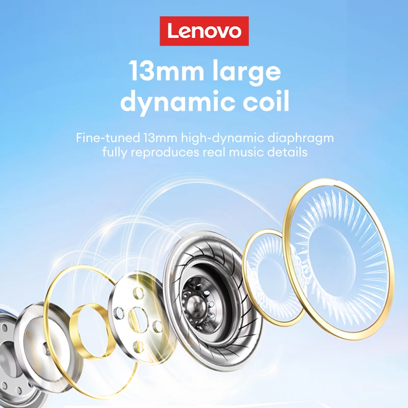 Lenovo EA210 New TWS Wireless Bluetooth V5.3 Headset HD Call Gaming Headset Long Range Low Latency In-Ear Headset