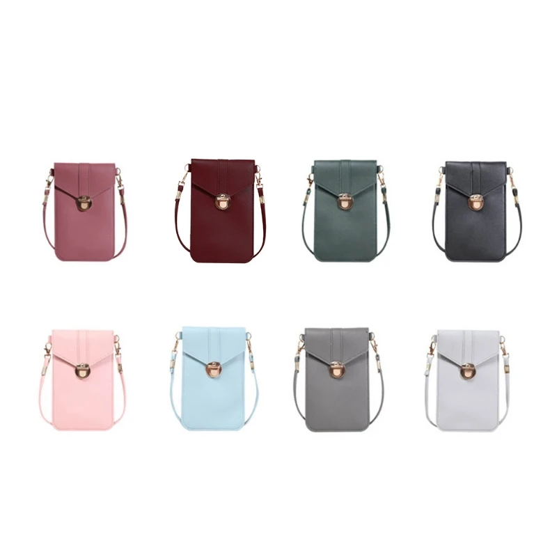 Ladies for Touch Screen Phone Purse PU Leather Shoulder Handbag Wallet Women Bag H9ED