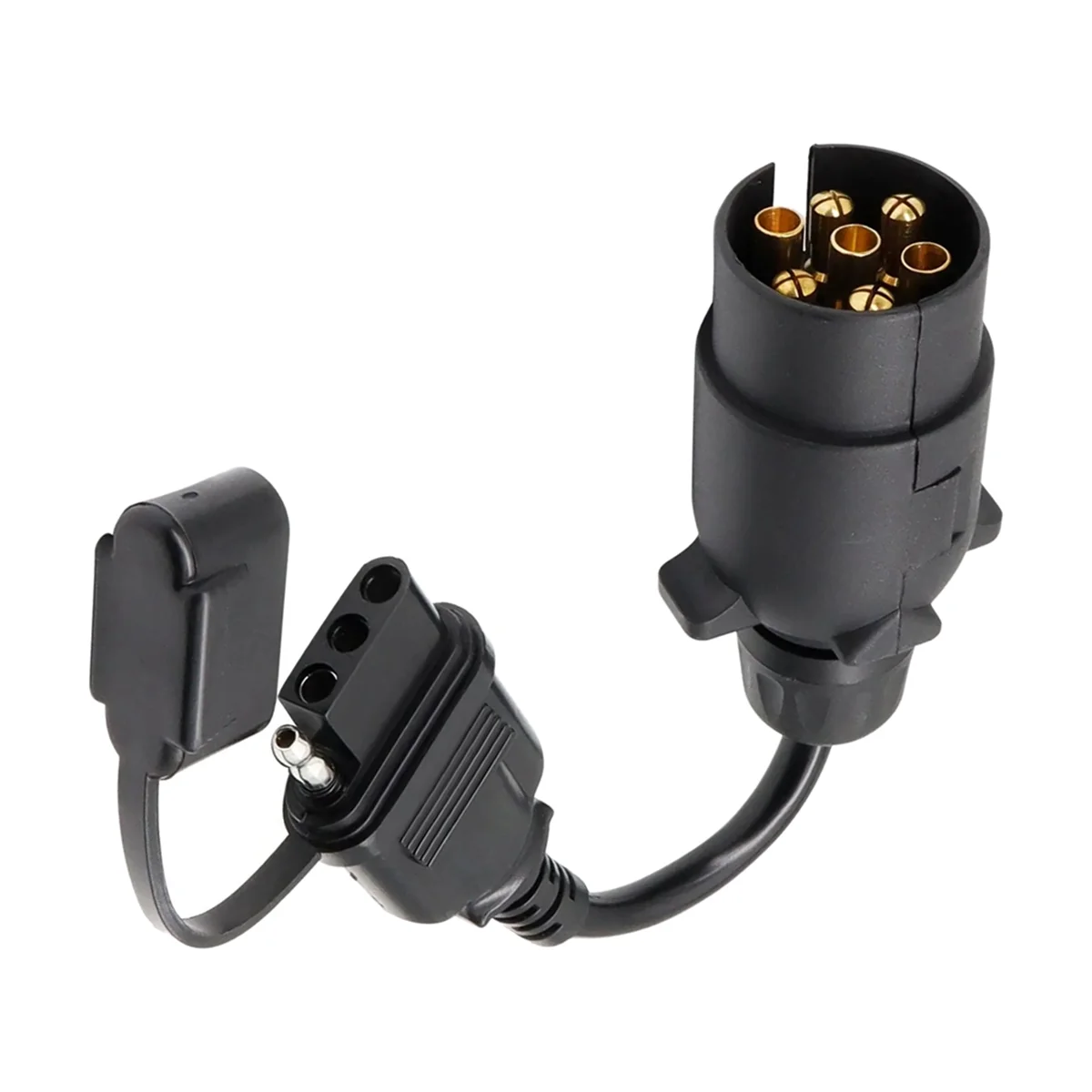 الاتحاد الأوروبي إلى الولايات المتحدة مقطورة محول الضوء 7 دبوس محول دائري مقطورة أوروبية إلى 4 دبوس مقبس مسطح مركبة سحب وصلة سلك التوصيل HOT