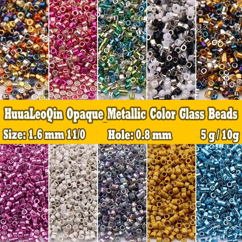 2000pcs 1.6mm Japan Metallic Color Glass Beads 11/0 Uniform Generic Loose Spacer Seed Beads for Jewelry Making DIY Sewing