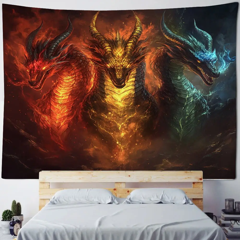 Гобелен «Иллюзорная семья драконов», красочное изображение