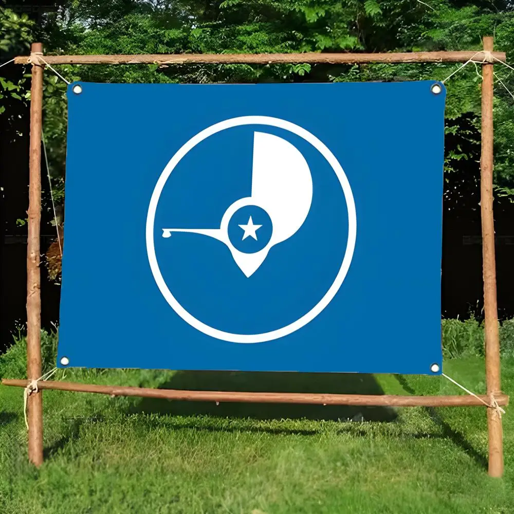 Region Flag State Of Yap Flags Daily Four Ring Borderless Design Indoor Outdoor Decor Easy to Hang Install