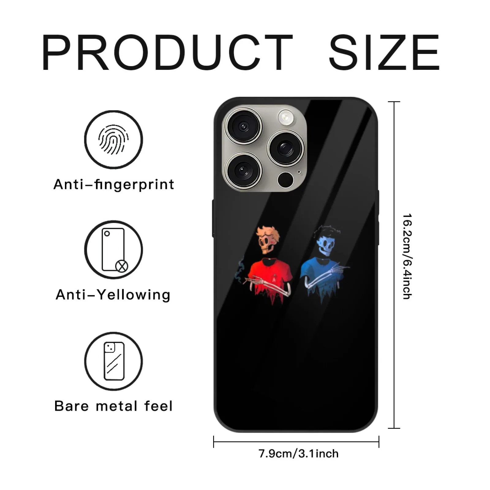 حافظة هاتف من الزجاج المقسى من Josh A And Iamjakehill Chaos لهاتف Iphone 16 15 14 13 12 11 Pro Max Plus Cover Josh A Iamjakehill Josh