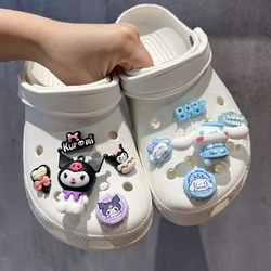 Miniso Cartoon 3D Postura seduta Riso nero Grandi orecchie Cane Fascino Accessori per scarpe Fai da te Scarpe da giardino Sandali Decorazione Regali per feste