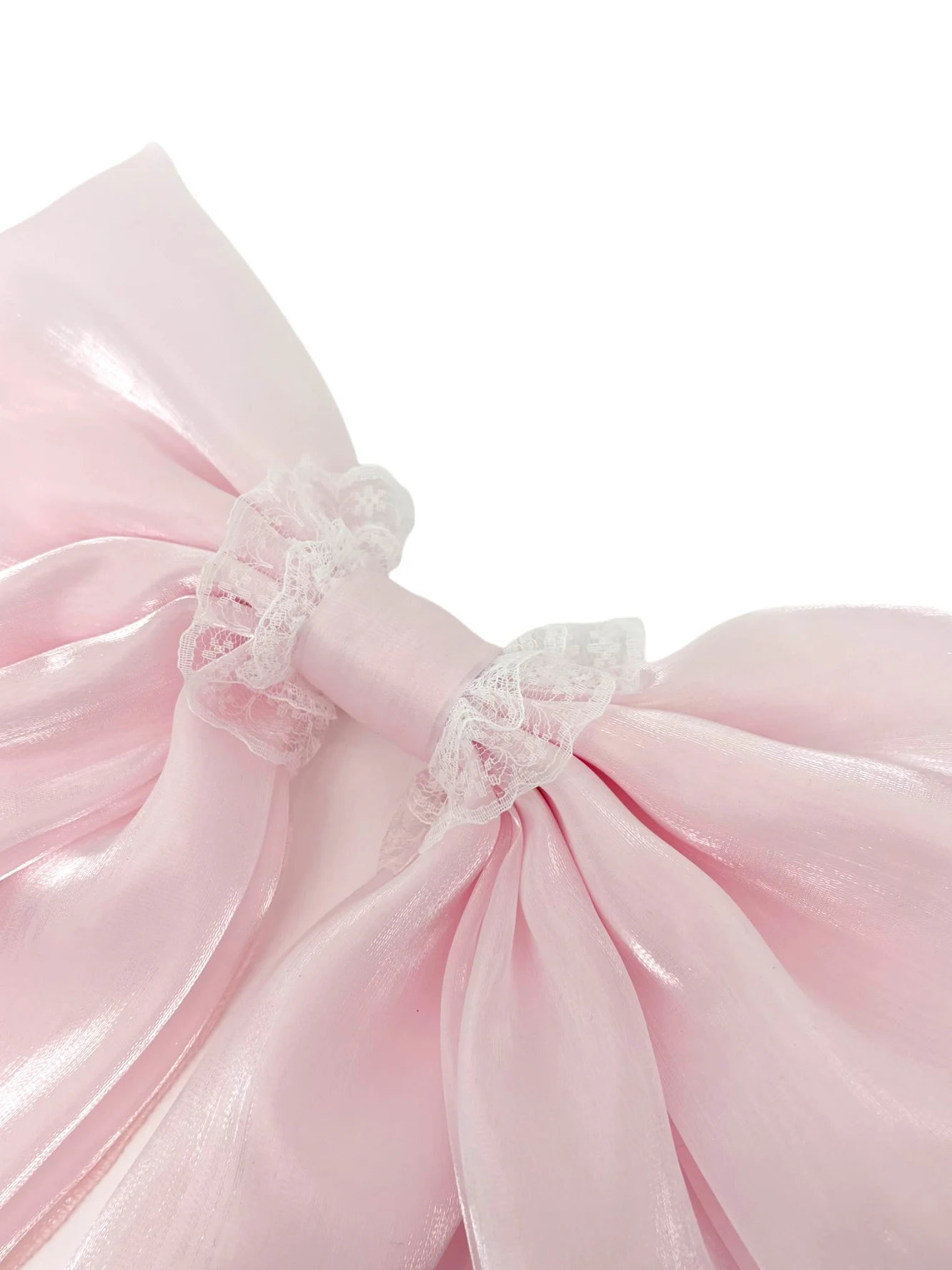 Pink  Knot Tail Double Layer  Decoration Detachable Handmade Lolita Large Size Accessories Pin Bright Finish