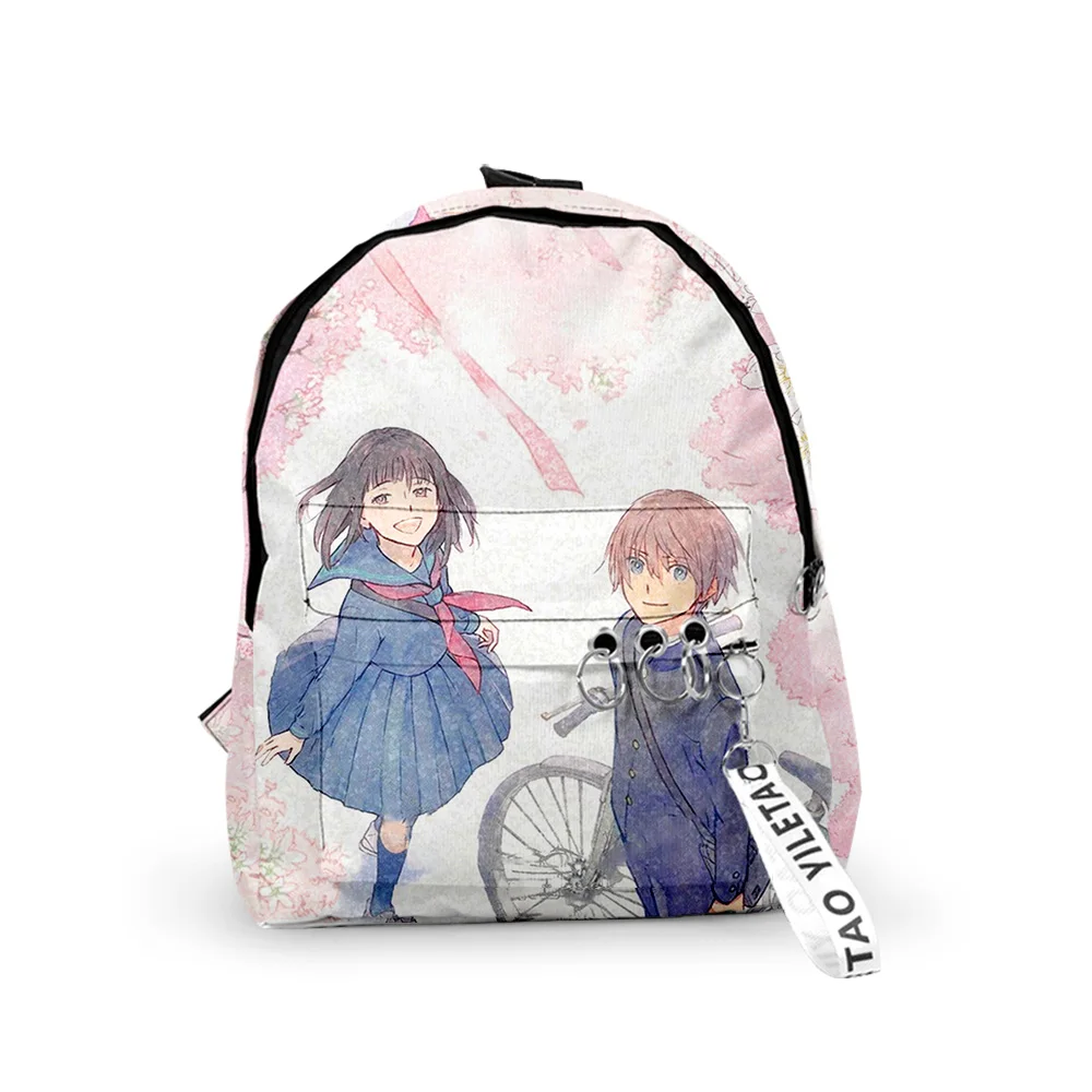 Trendy Youthful Anime Lonely Castle in the Mirror School Bags Notebook Backpacks 3D Print Oxford Key Chain Small Travel Bags