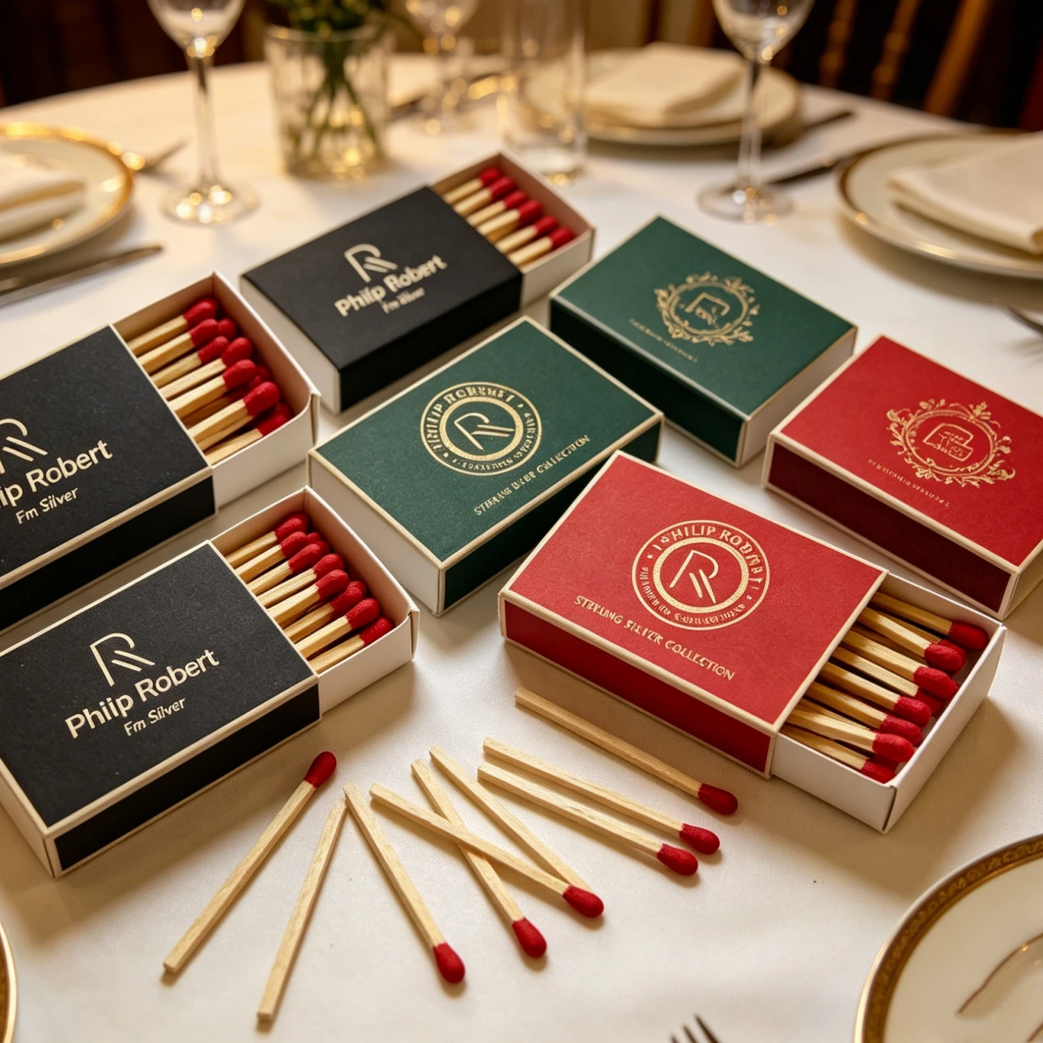 

Custom Boho Personalized Matchboxes Safety Printed Match Box Rustic Ornament for Wedding Banquet Party