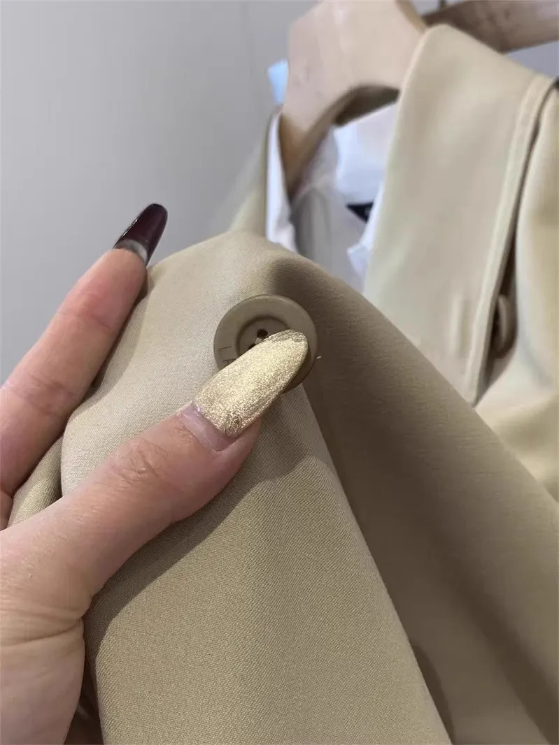 Cappotto da donna Briti Sle con cintura in vita lunghezza midi bottone singolo Cappotto lungo Sve Altro materiale Capispalla Faion stagione primaverile