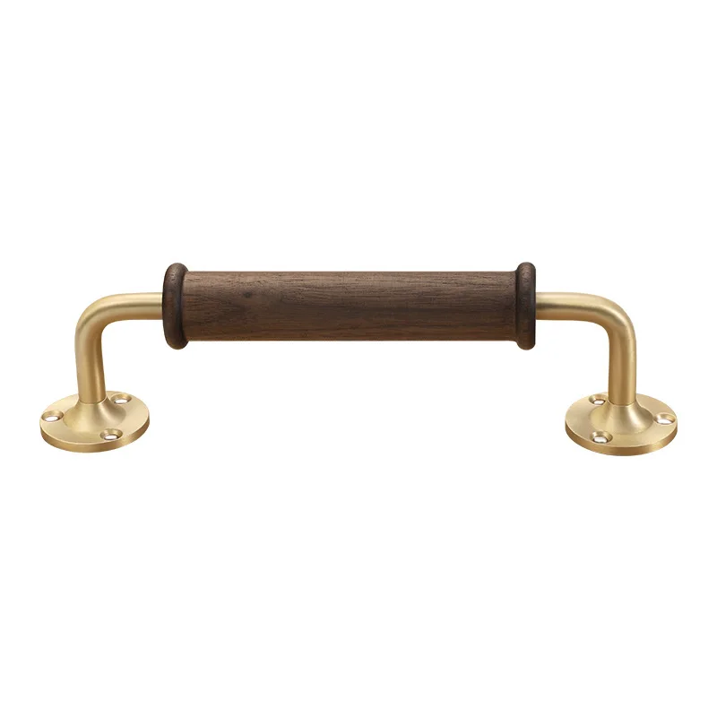 Light Luxury Black Walnut Cabinet Door Handle Cabinet Wardrobe Wooden