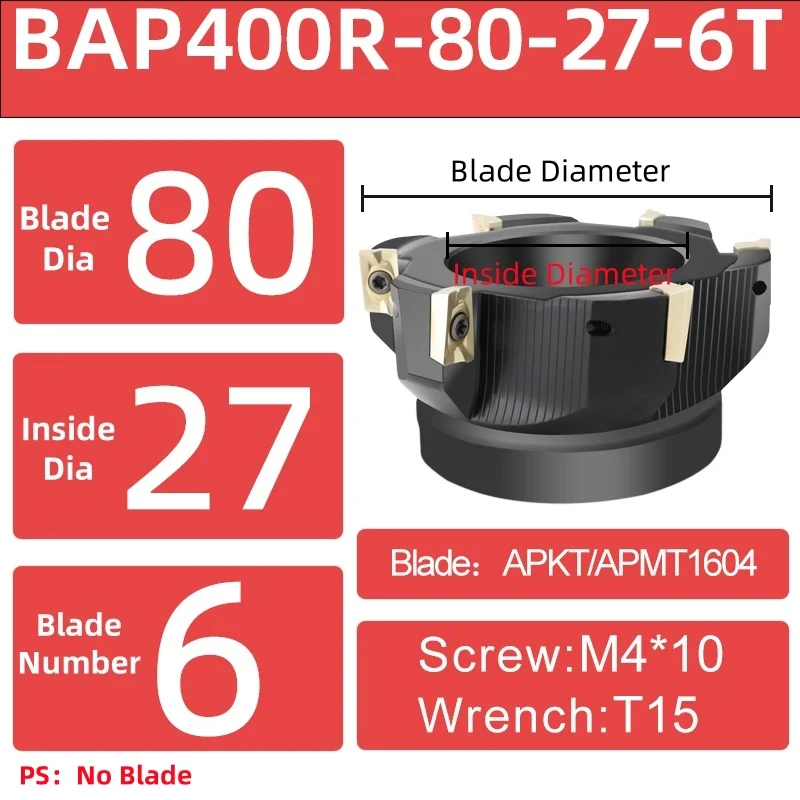 BAP300R BAP400R 50-22-5T 63-22-4T 80-27-6T قاطعة المطحنة أربور مخرطة CNC القاطع تحول أداة لإدراج APMT1135 APMT1604PDER