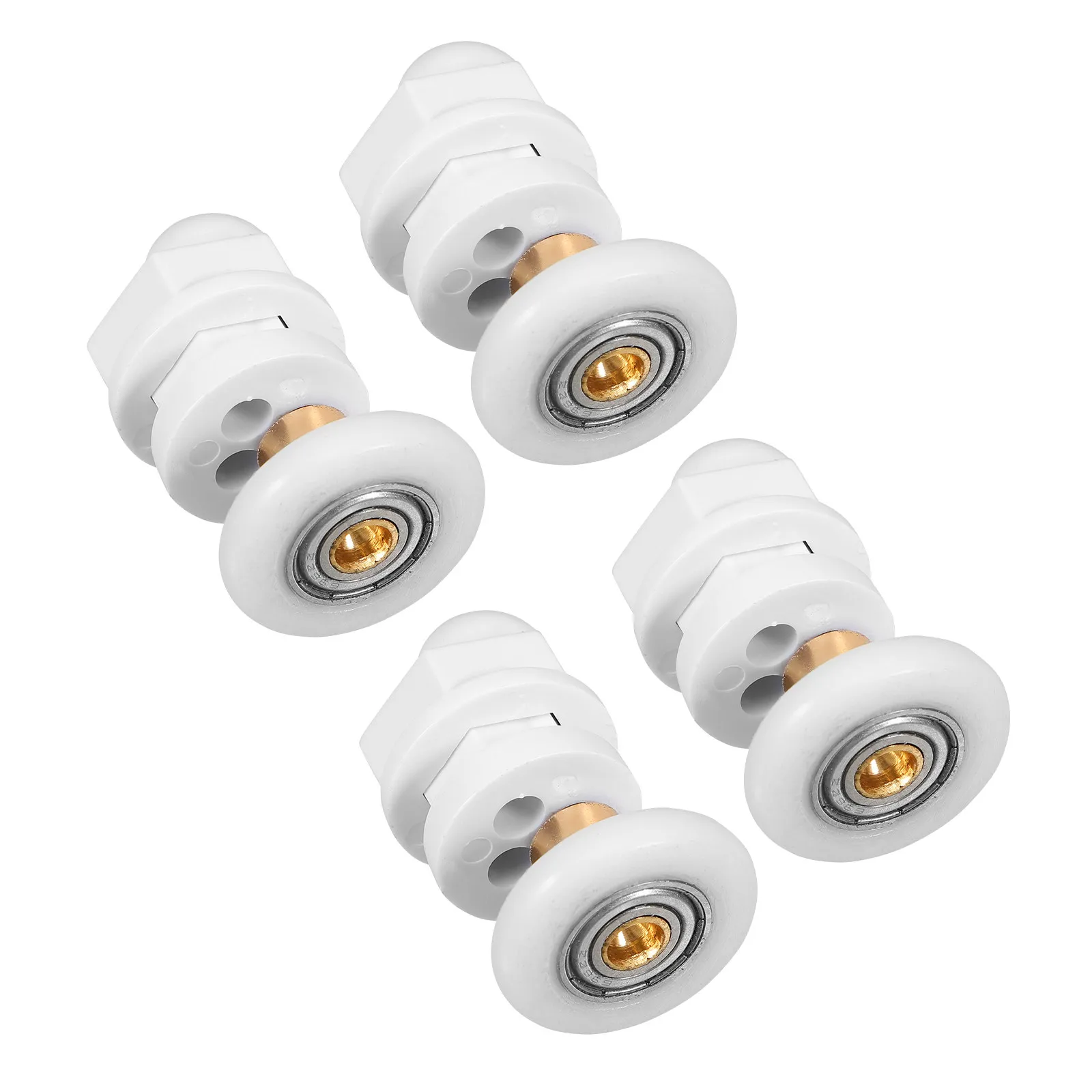 4Pcs Shower Door Rollers Set Replacement for Sliding Glass Shower Doors Smooth Gliding Heavy Duty Pulleys Sleek Modern Bathroom