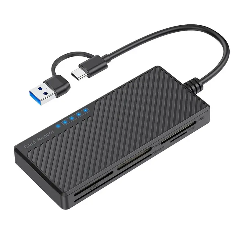 B44C USB 3.0/Type-C 5 In 1 High Speed Multifunctional Card Reader(Smart/SD TF/MS XD) For Digital Cameras