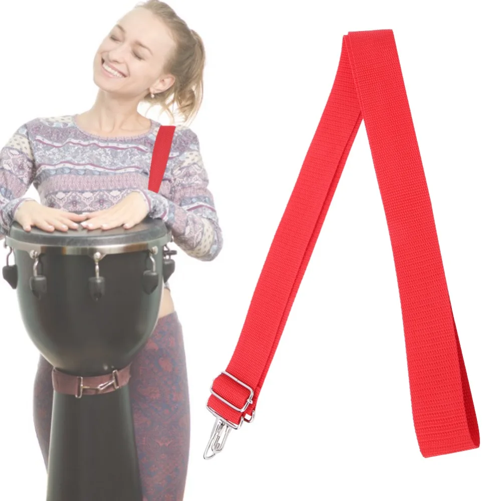 Polyester Nylon ​African Drum Strap​ ​With Metal Hook ​Waist Strap​ ​Snare Drum Sling​ ​Marching Band Drum Sling​ ​Red