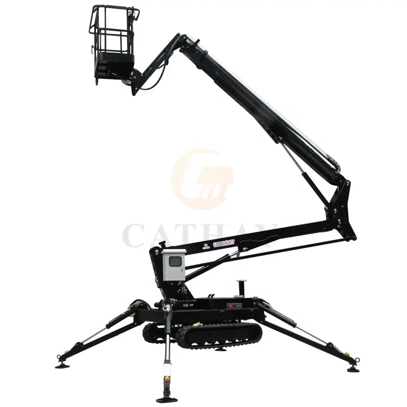 CE Tuv 10m 15m 20m telescopic articulated compact tracked manlift with 360 degree rotary