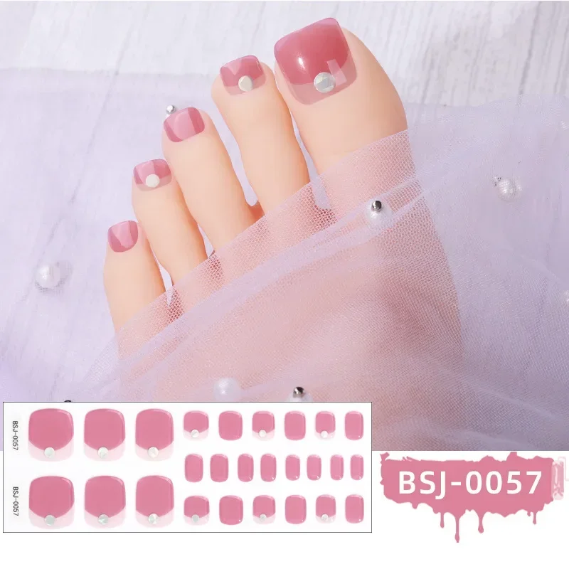 Pegatinas de Gel UV para uñas de los pies, tiras de esmalte impermeables, cubierta completa, lámpara UV, 2023