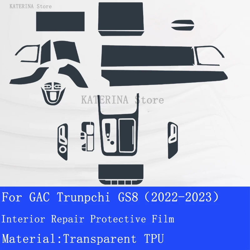 For GAC Trunpchi GS8(2022-2023)Car Interior Gearpanel Dashboard Gps Navigation Screen Transparent TPU Protective Film