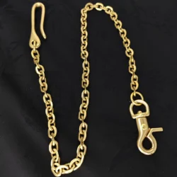 Fine Brass Wallet Jean  Japanese fish U Hook belt Lock Spring Swivel Italian Flat Cross Link chain Gift for Friend