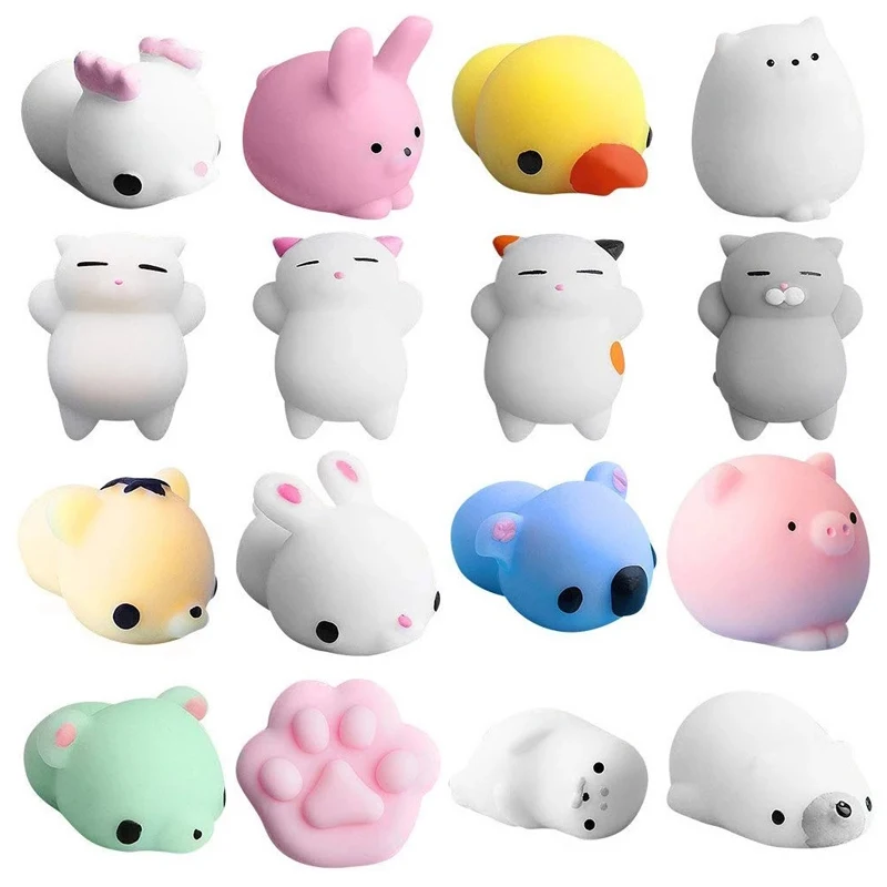 Funny Cute Mochi Animal Pattern Squeeze Stress Relief Toys Squishy Party Favors For Kids Birthday Gift Classroom Prizes