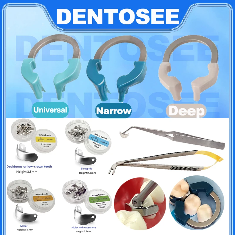 

Стоматологические матричные ленты NITI, металлический матричный зажим, секционная контурная матричная система, кольцевой держатель матрицы, пинцет для размещения