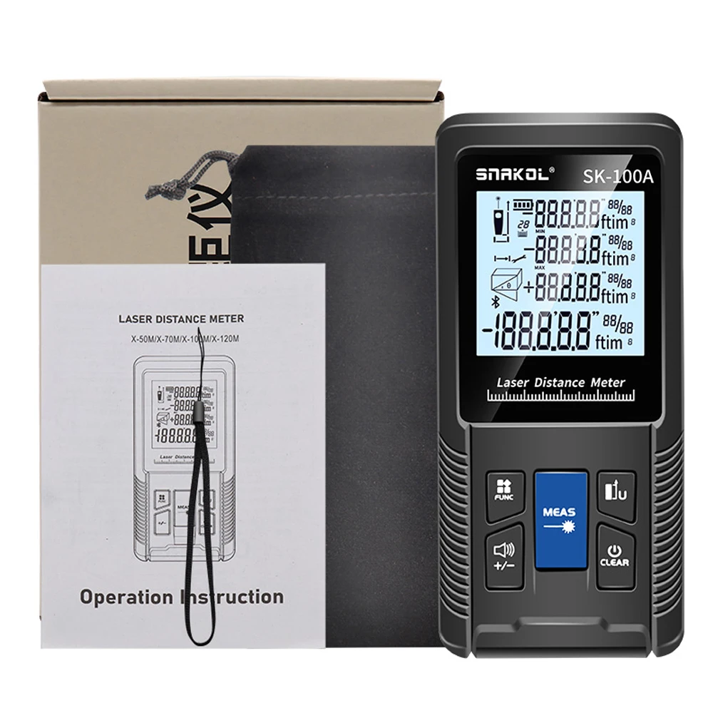 Intelligent Rangefinder Matching Single Continuous Volumes Area Adjustable Function IP54 Water Resistant Digital Distance Meter