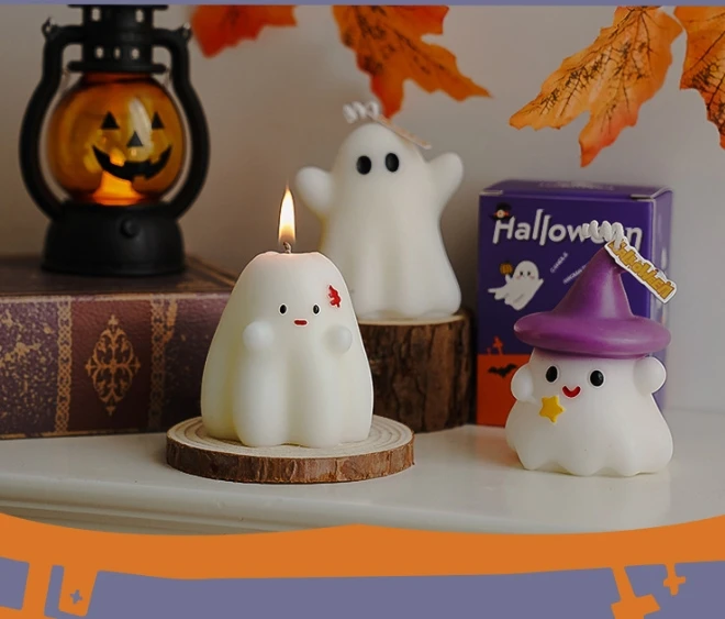 

6RYSA3M7R4 Halloween Candles Ghost Aroma Atmosphere Styling Wax
