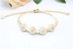 Fashion Ethnic Style High Quality Original Ceramic Beads Bracelet Adjustable Handmade Porcelain Beads Rope Dropshipping #1823