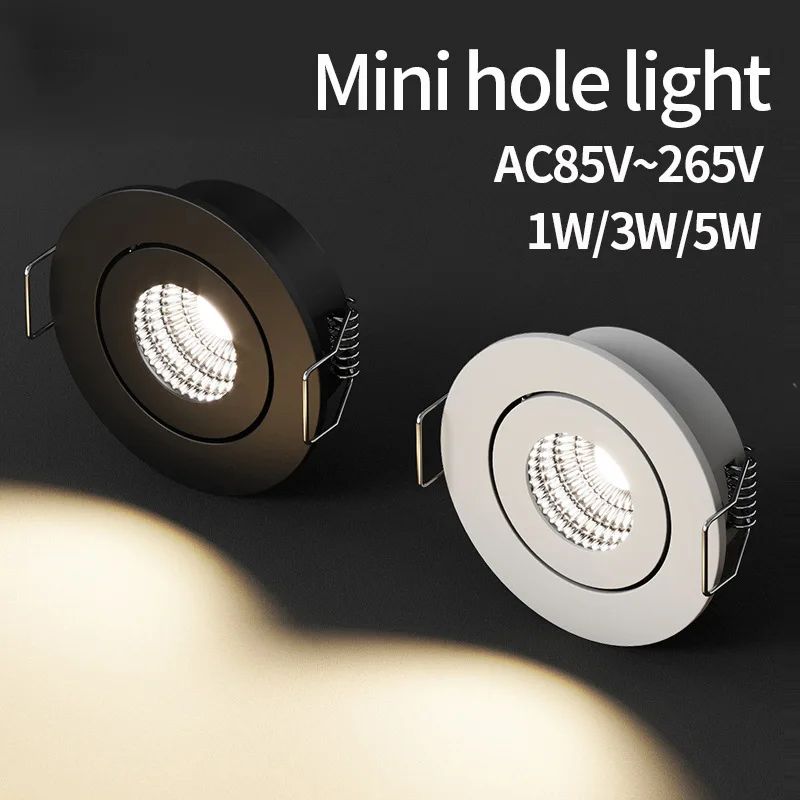 Mini LED small spotlight 3W5W ultra-thin embedded downlight showcase wine cabinet light opening 4-4.5cm cabinet lighting