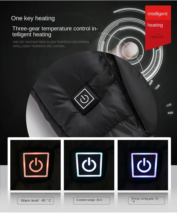 2024 New USB Intelligent Heating Vest with Multi Gear Temperature Control Safe Warm Outdoor Anti Cold Jacket Men's Heating Suit