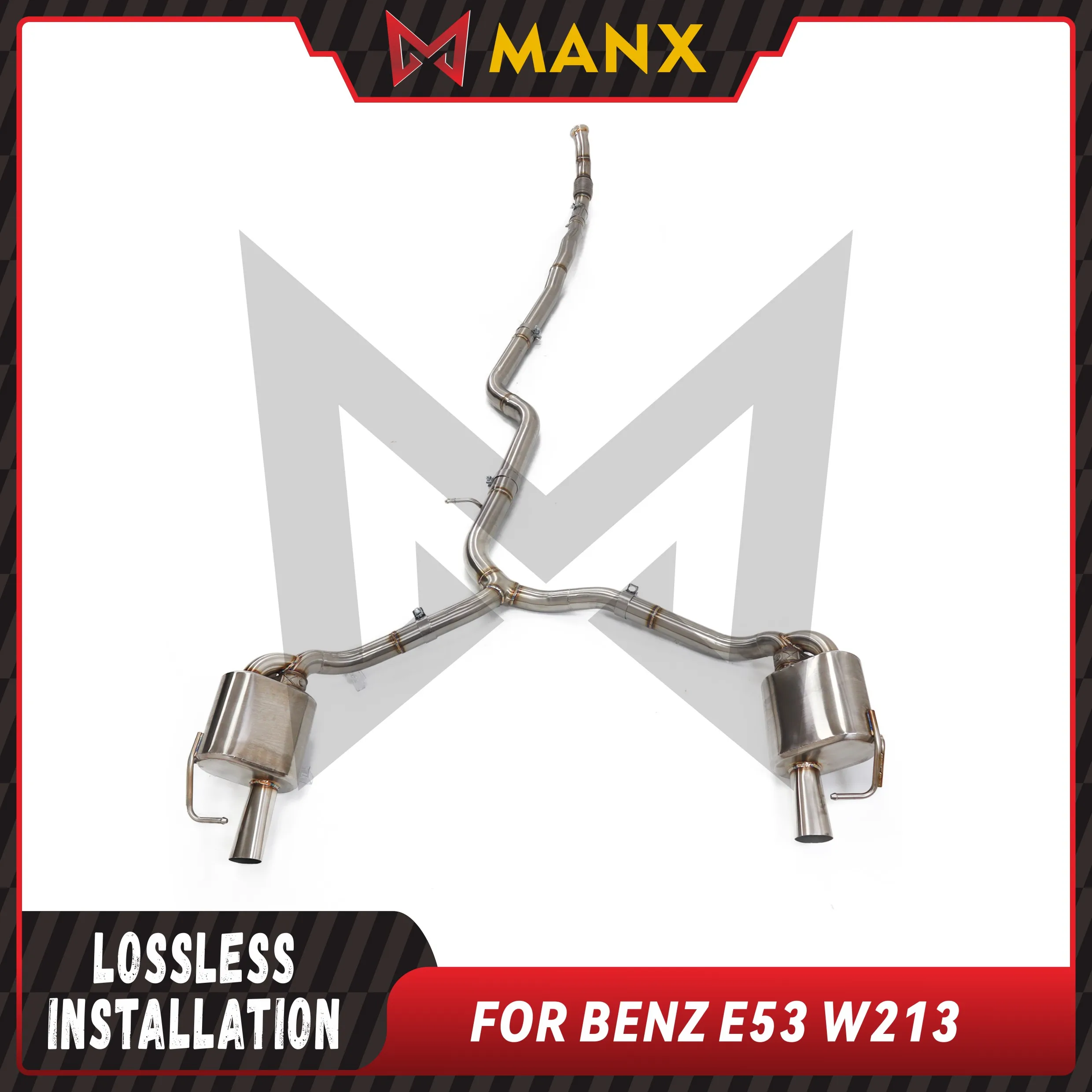 

MANX Catback из нержавеющей стали подходит для Benz AMG E53 W213 3,0T эффективный глушитель выхлопной системы с клапаном