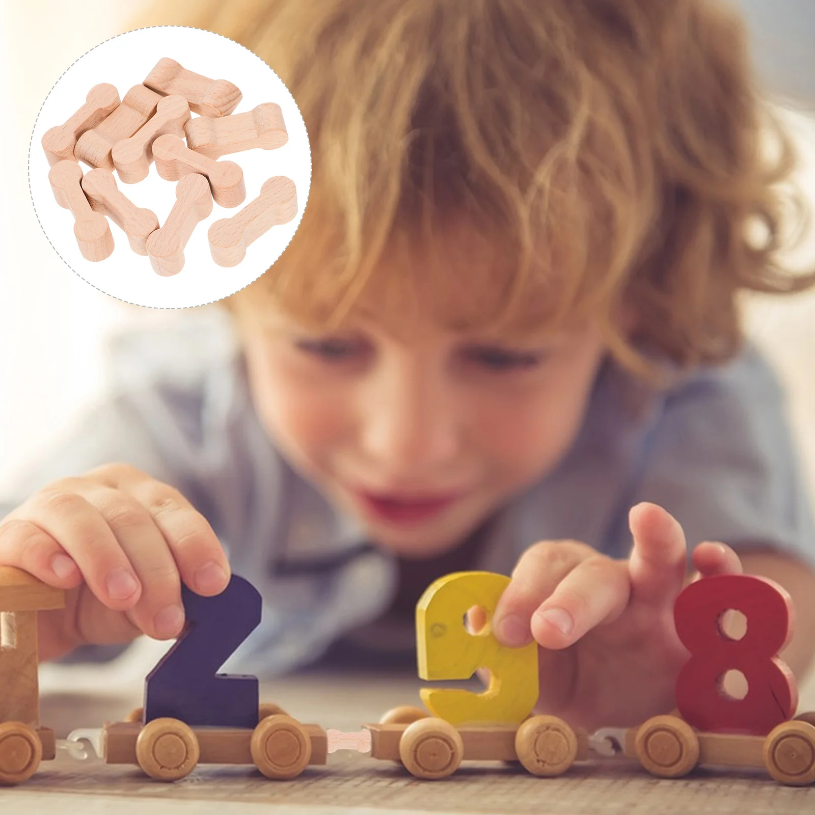 10 pezzi connettore per binario giocattolo per stazione ferroviaria giocattoli per bambini accessori modello fibbia per bambini in legno