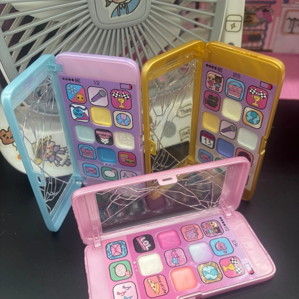 Caja de maquillaje de modelo de teléfono móvil de muñeca LOL, accesorios de colección de bricolaje, decoración de casa de juegos de niña, juego de