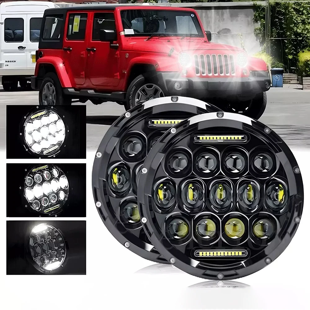 7 Inch LED Headlight White DRL Led H4 Headlamp Hi/Low Turn Signal For Urban 4X4 Suzuki Samurai Jeep Wrangler Off Road Motorcycle