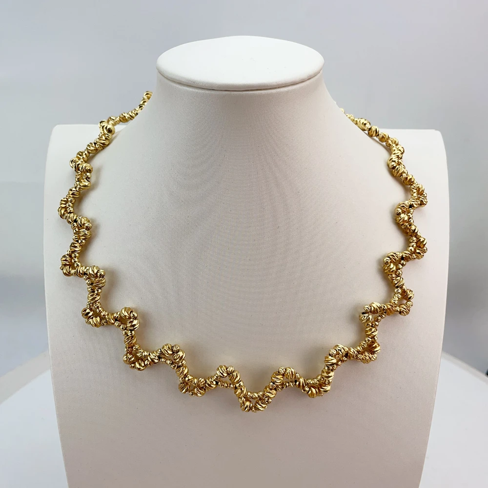 EMMA موضة دبي مطلية بالذهب الخرز القلائد أقراط خواتم مجموعات المجوهرات الجميلة للنساء هدايا مجوهرات حفلات الزفاف FHK21371