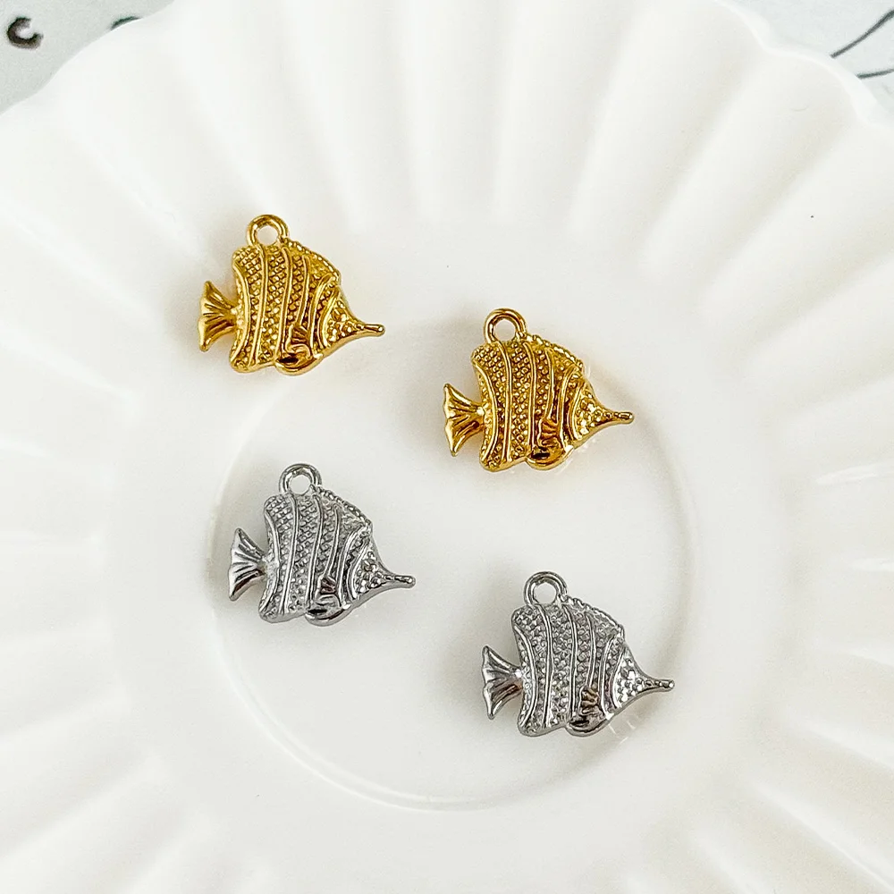 Hartelijk ontwerp 12*14MM 100 stuks handgemaakt/sieraden accessoires/roestvrij stalen hanger/oceaan serie/visvorm/bedels/DIY # 195305