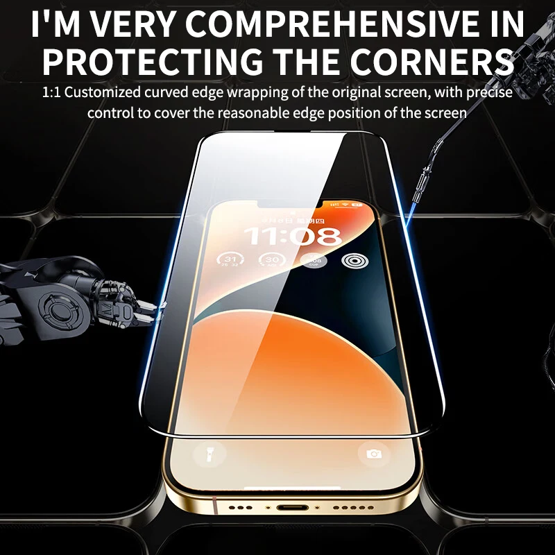 2pcs Full Cover Tempered Glass For iphone 15 14 13 12 11 Pro Max On iPhone XS X XR XS MAX 14 Plus Glass Screen Protector