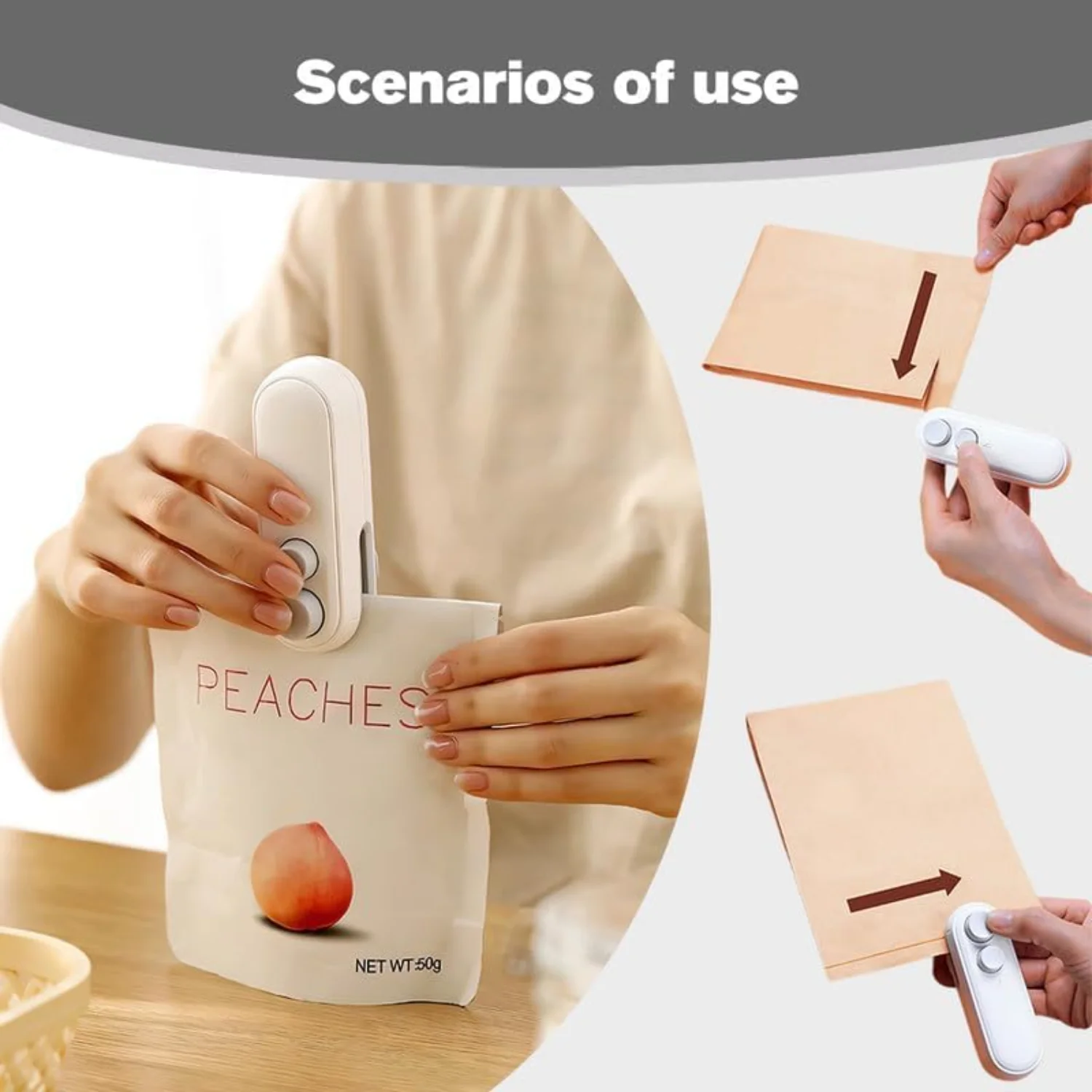 2024 Обновленный мини-запаювач пакетов 2 в 1, для запечатывания и резки, перезаряжаемый упаковщик пакетов типа C, портативный вакуумный упаковщик пищевых продуктов Se