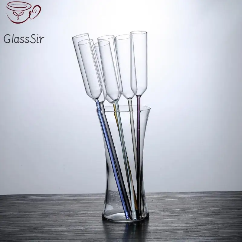 Imagem -02 - Criativa Cor Cristal Champagne Vidros de Vinho Coquetel Cálice de Vidro Bar Party Drinkware Copa de Praia Pcs 120 ml 150ml