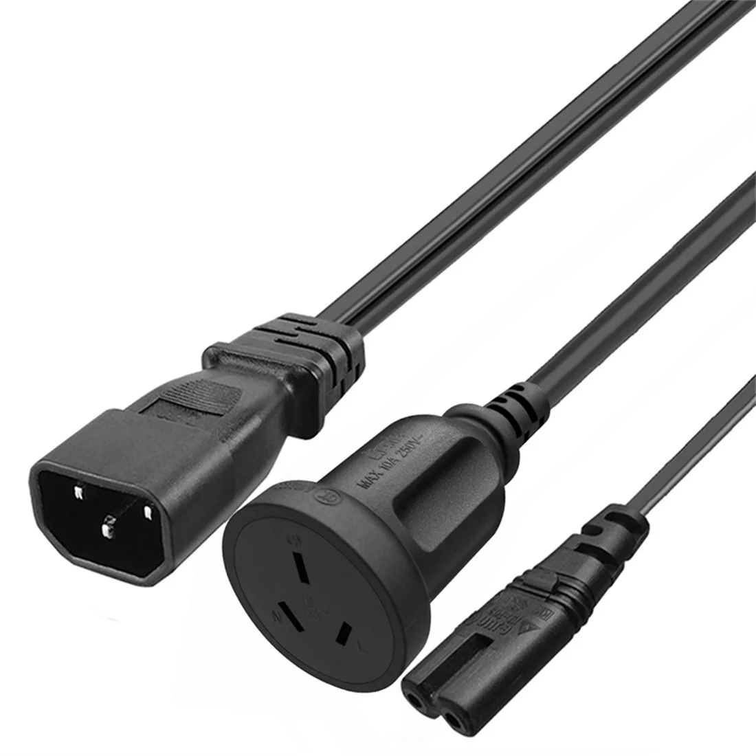 UPS C7 Y Double 2 Pin Power Cable IEC 320 C14 AU 10A Australian New Zealand Electric Extension Cord Socket 0.3M Connector Socket