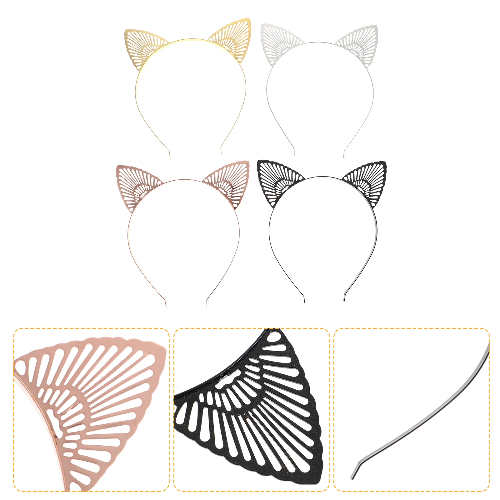 

4Pcs Metal Ears Hairb s Durable Practical Cosplay Cat Ear Hairb Children Stage Accessories Hair Tools Styling
